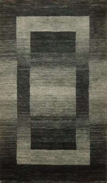 Black/ White Gabbeh Wool Handmade Rug 3x5