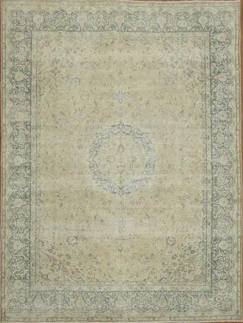 Vintage Distressed Kerman Persian Area Rug 10x13
