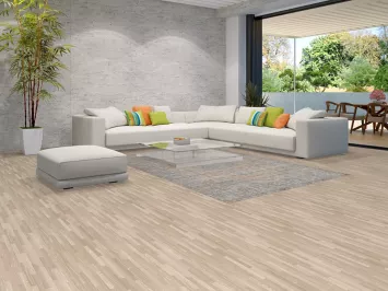 Muted Distressed Mashad Persian Area Rug 7x10