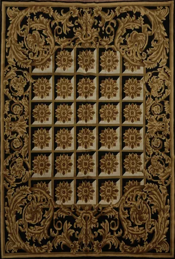 Opulent Home Decor Floral Baroque Pattern Nepalese Area Rug 8x9