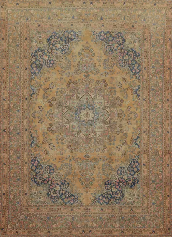 Handmade Wool Mashad Persian Area Rug 9x12