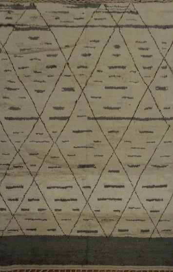 Sophisticated Moroccan Handmade Area Rug 8x11 with Diamond Patterns