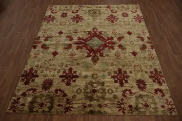 Premium Moroccan Area Rug 8x10 Featuring Classic Red Floral Accents