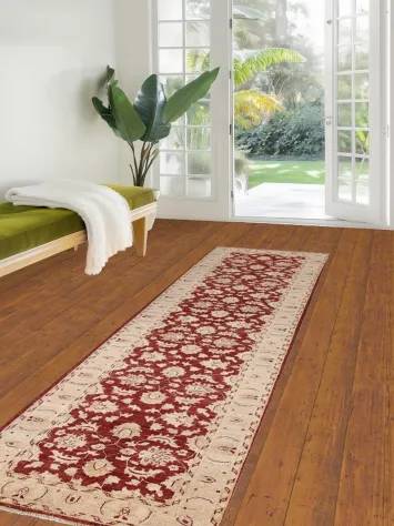 Vegetable Dye Peshawar Wool Runner Rug 3x10