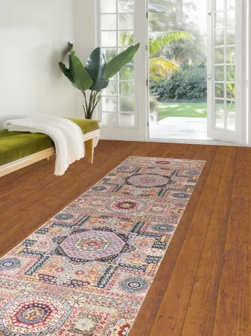 Vegetable Dye Peshawar Wool Runner Rug 3x10