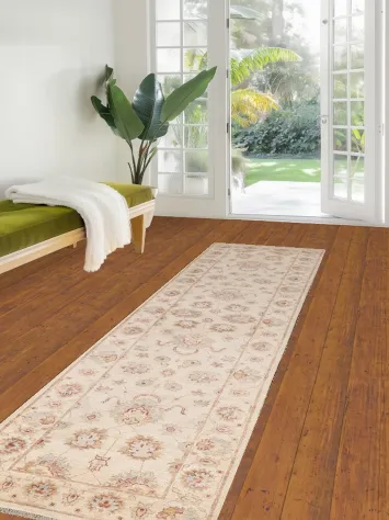 Vegetable Dye Peshawar Wool Runner Rug 3x10