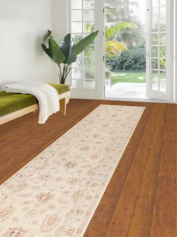 Vegetable Dye Handmade Peshawar Wool Runner Rug 2x13