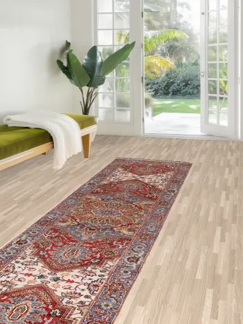 Vegetable Dye Heriz Serapi Oriental Runner Rug 3x10