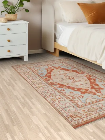 Vegetable Dye Wool Oushak Turkish Rug 3x5