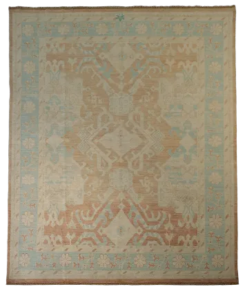 Vegetable Dye Wool Oushak Turkish Area Rug 8x10