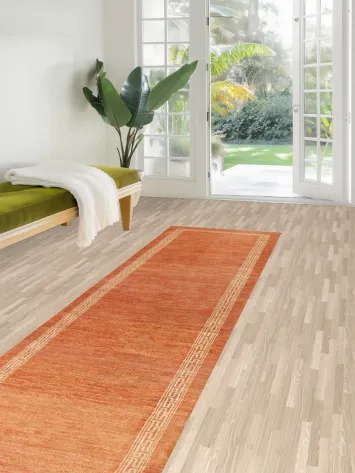 Orange Gabbeh Kashkoli Wool Runner Rug 3x10