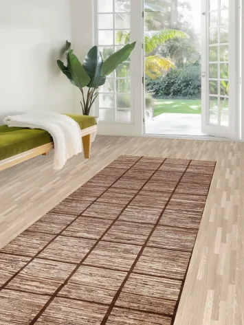 Checkered Gabbeh Kashkoli Wool Runner Rug 3x9