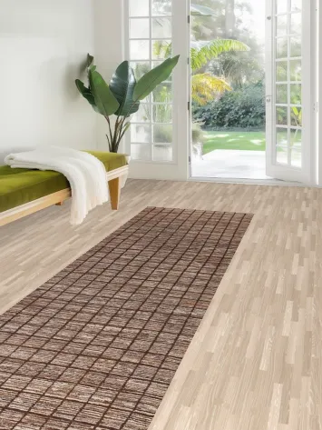 Checkered Gabbeh Kashkoli Wool Runner Rug 3x10