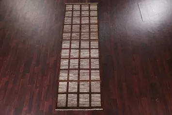 Checkered Gabbeh Kashkoli Wool Runner Rug 3x10