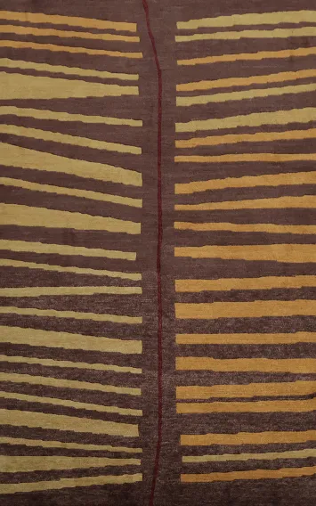 Tiger Print Plush Nepalese Wool Area Rug 6x9