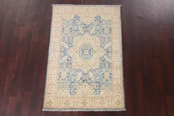 Vegetable Dye Chobi Peshawar Wool Handmade Rug 3x5