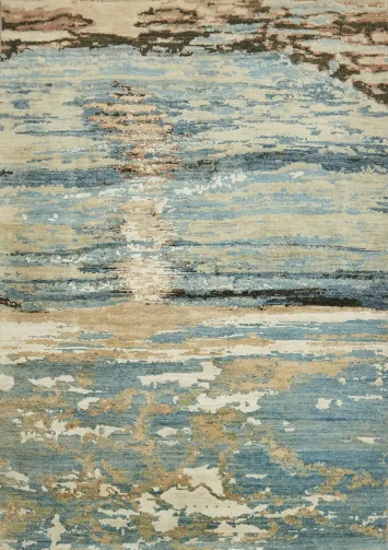 Vegetable Dye Handmade Abstract Wool/ Silk Area Rug 4x6