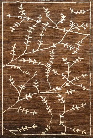 Vegetable Dye Nature Print Gabbeh Kashkoli Area Rug 4x6