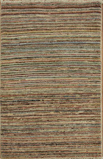 Multicolor Stripe Gabbeh Kashkoli Foyer Rug 2x3