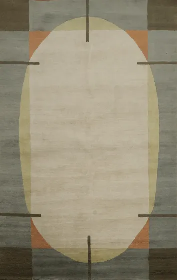 Sophisticated Oval Accent: Stylish Rug for Modern Interiors 6x9