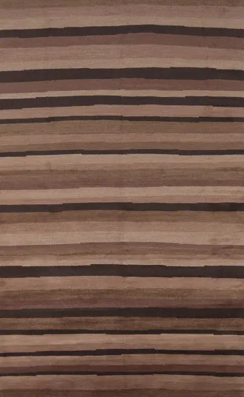 Vegetable Dye Brown Nepalese Wool Area Rug 5x8