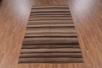 Vegetable Dye Brown Nepalese Wool Area Rug 5x8