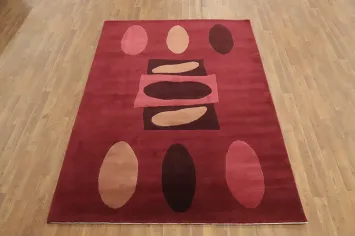 Vegetable Dye Nepalese Modern Area Rug 6x8