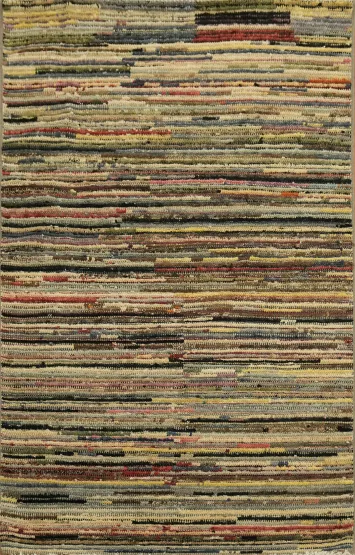 Striped Gabbeh Kashkoli Contemporary Rug 3x5
