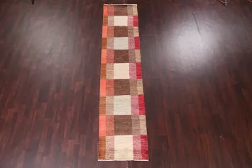 Wool Gabbeh Kashkoli Handmade Runner Rug 2x11
