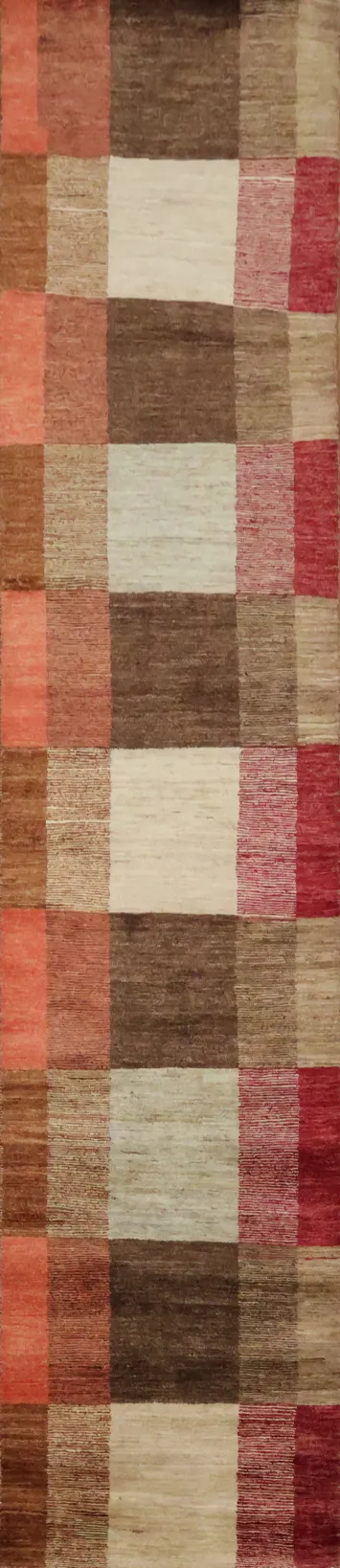 Wool Gabbeh Kashkoli Handmade Runner Rug 2x11