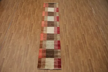 Wool Gabbeh Kashkoli Handmade Runner Rug 2x11
