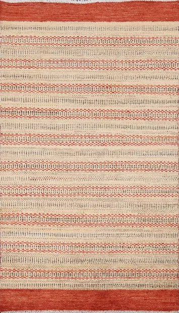 Striped Gabbeh Kashkoli Handmade Wool Rug 3x5