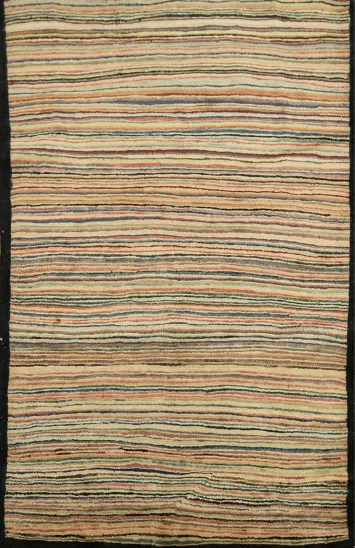 Multicolor Striped Gabbeh Kashkoli Rug with Earthy Tones 3x4