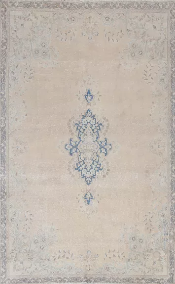 Vintage Distressed Kerman Persian Area Rug 7x10