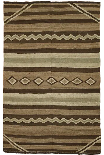Natural Dye Tribal Kilim Wool Area Rug 5x7