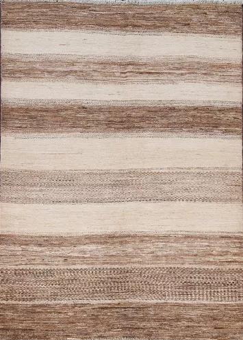 Earth-Tone Gabbeh Kashkoli Wool Area Rug 4x6