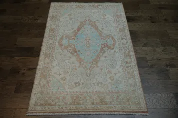 Vegetable Dye Oushak Turkish Area Rug 4x6