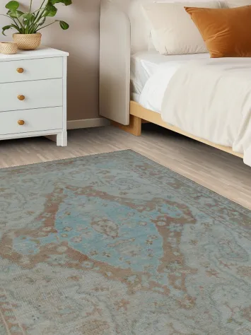 Vegetable Dye Oushak Turkish Area Rug 4x6