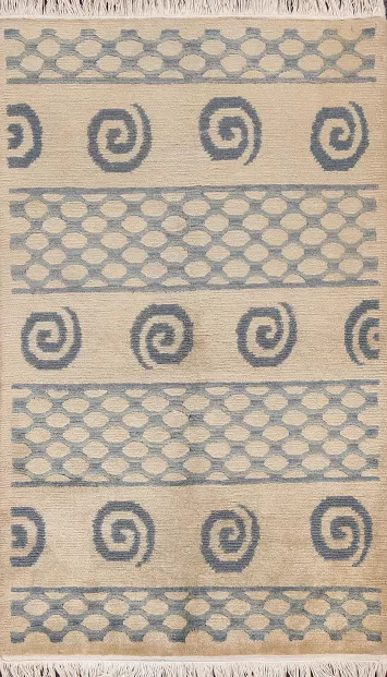 Handmade Nepalese Vegetable Dye Wool Rug 3x5