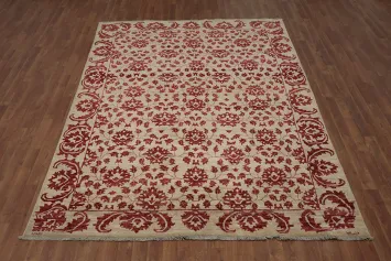 All-Over Floral Ziegler Beige/Red Area Rug 7x9