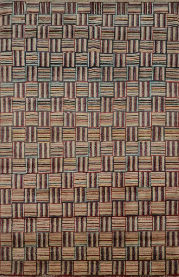 Stylish and Modern Area Rug with Intricate Geometric Design 5x6