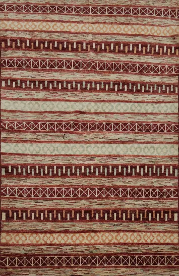 Elegant Earthy Striped Rug: Sophisticated Decor Accent 5x7