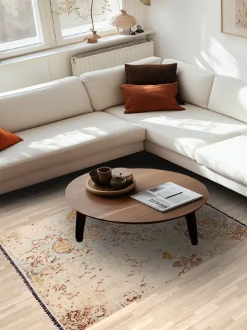 Earth-Tone Vegetable Dye Abstract Oriental Area Rug 4x6