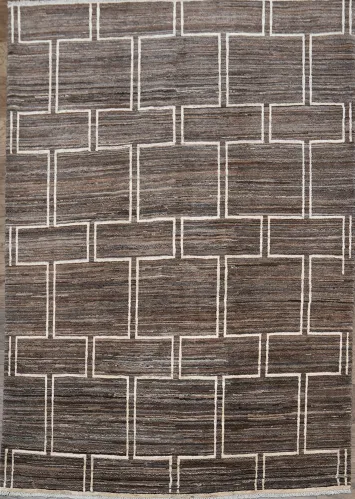 Earth-Tone Gabbeh Kashkoli Wool Area Rug 5x7