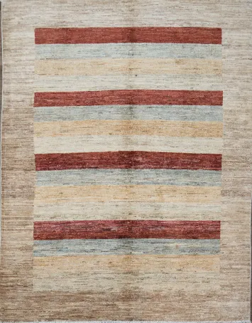 Striped Gabbeh Kashkoli Wool Area Rug 5x6