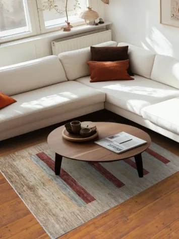 Striped Gabbeh Kashkoli Wool Area Rug 5x6