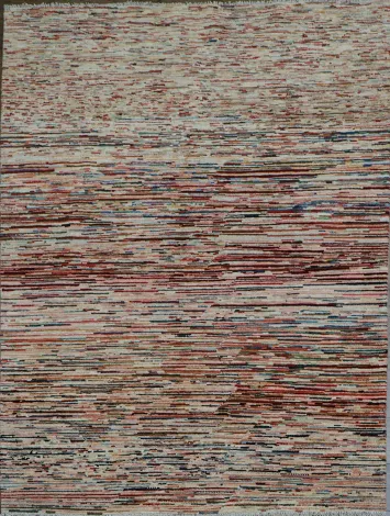 Multicolor Striped Rug Offering a Modern Artistic Flare 5x6