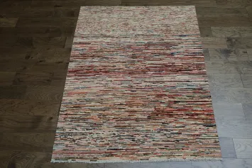 Multicolor Striped Rug Offering a Modern Artistic Flare 5x6