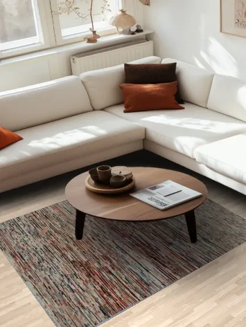 Multicolor Striped Rug Offering a Modern Artistic Flare 5x6