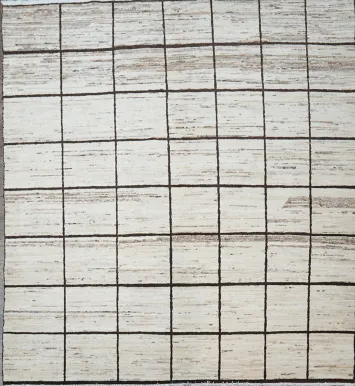 Checkered Gabbeh Kashkoli Square Area Rug 5x5